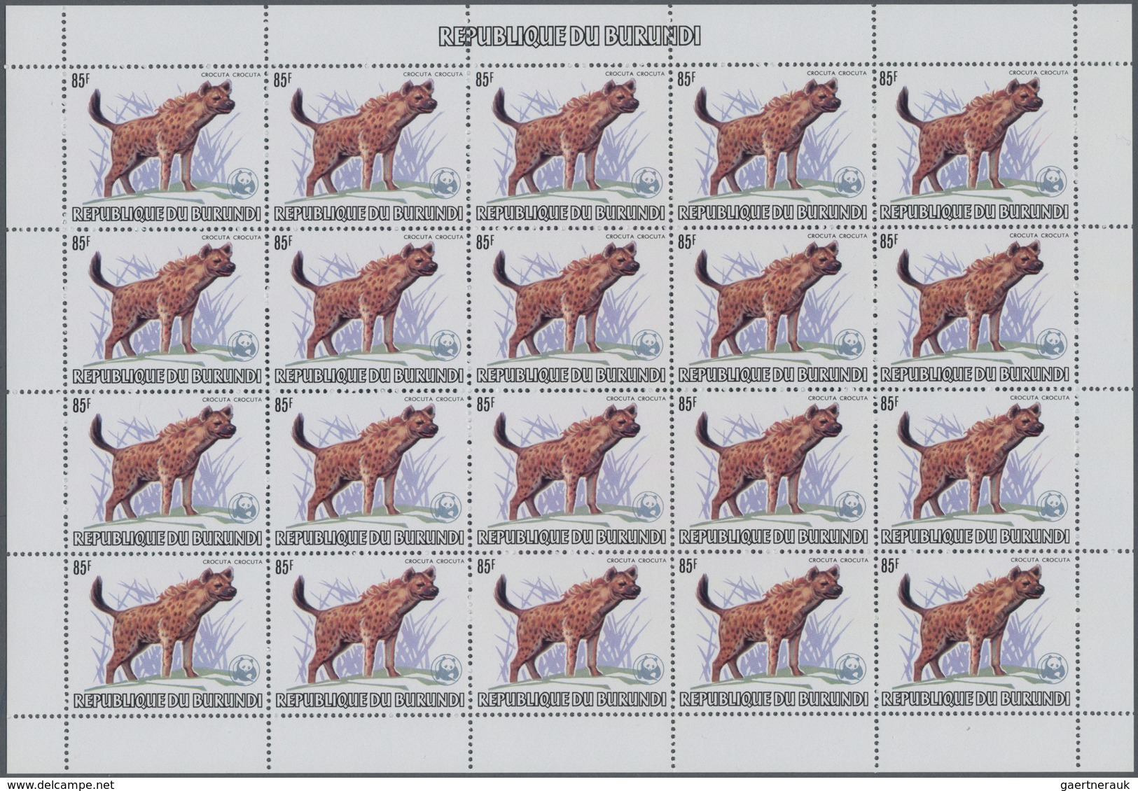 Thematik: Tiere, Fauna / Animals, Fauna: 1982, Burundi. African Wildlife Complete Set Of 13 From 2fr - Other & Unclassified