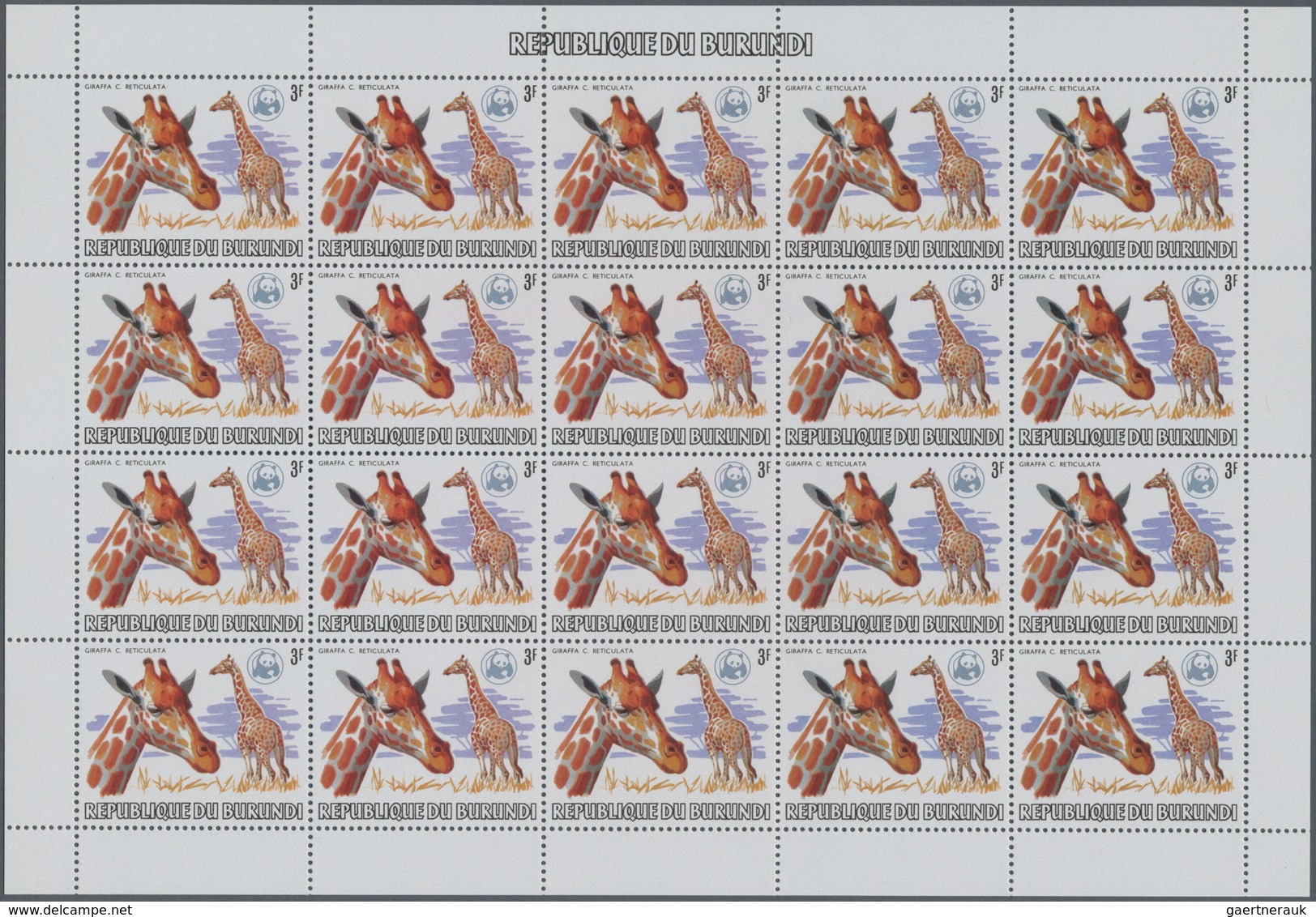 Thematik: Tiere, Fauna / animals, fauna: 1982, Burundi. African Wildlife complete set of 13 from 2fr