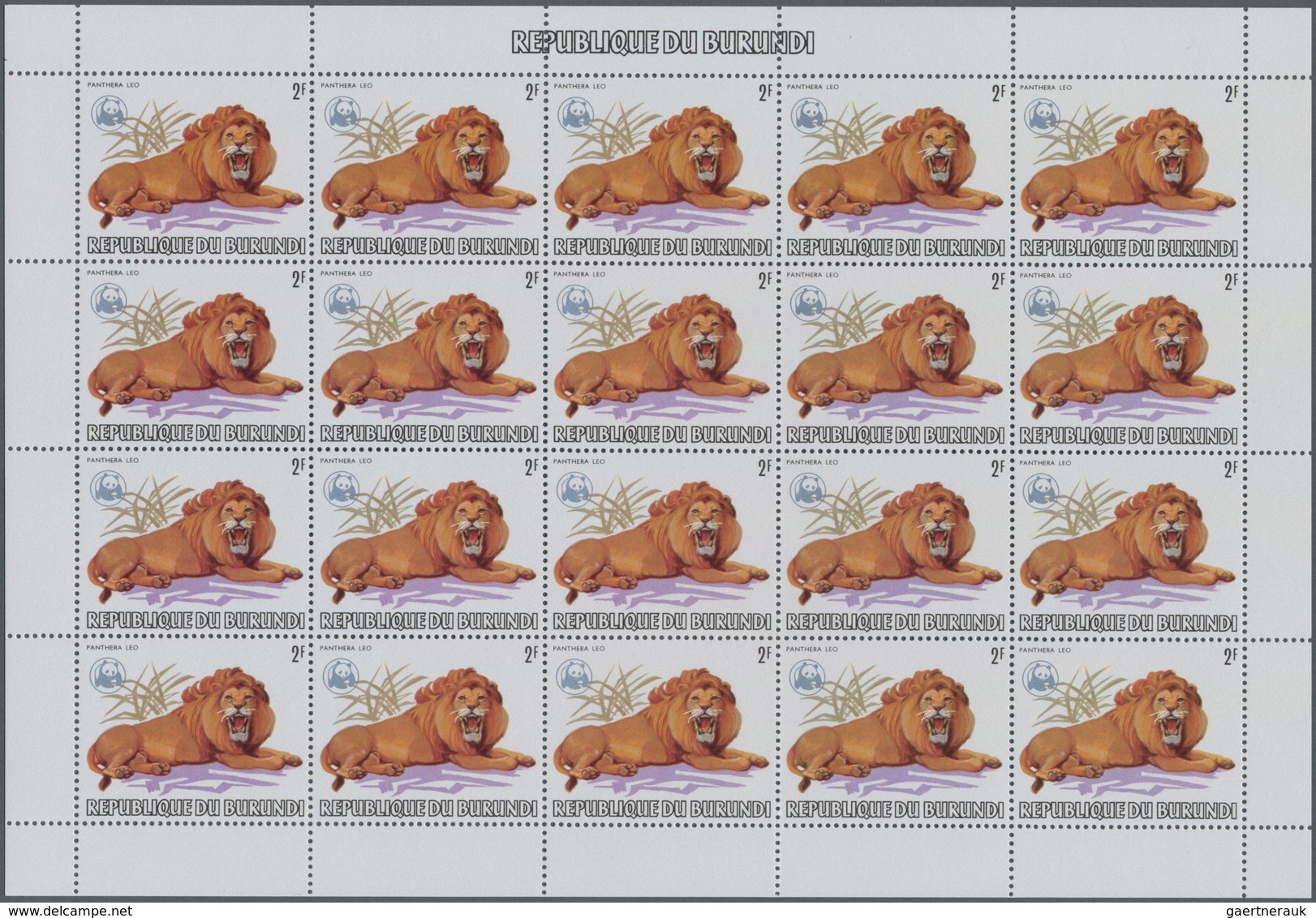 Thematik: Tiere, Fauna / animals, fauna: 1982, Burundi. African Wildlife complete set of 13 from 2fr