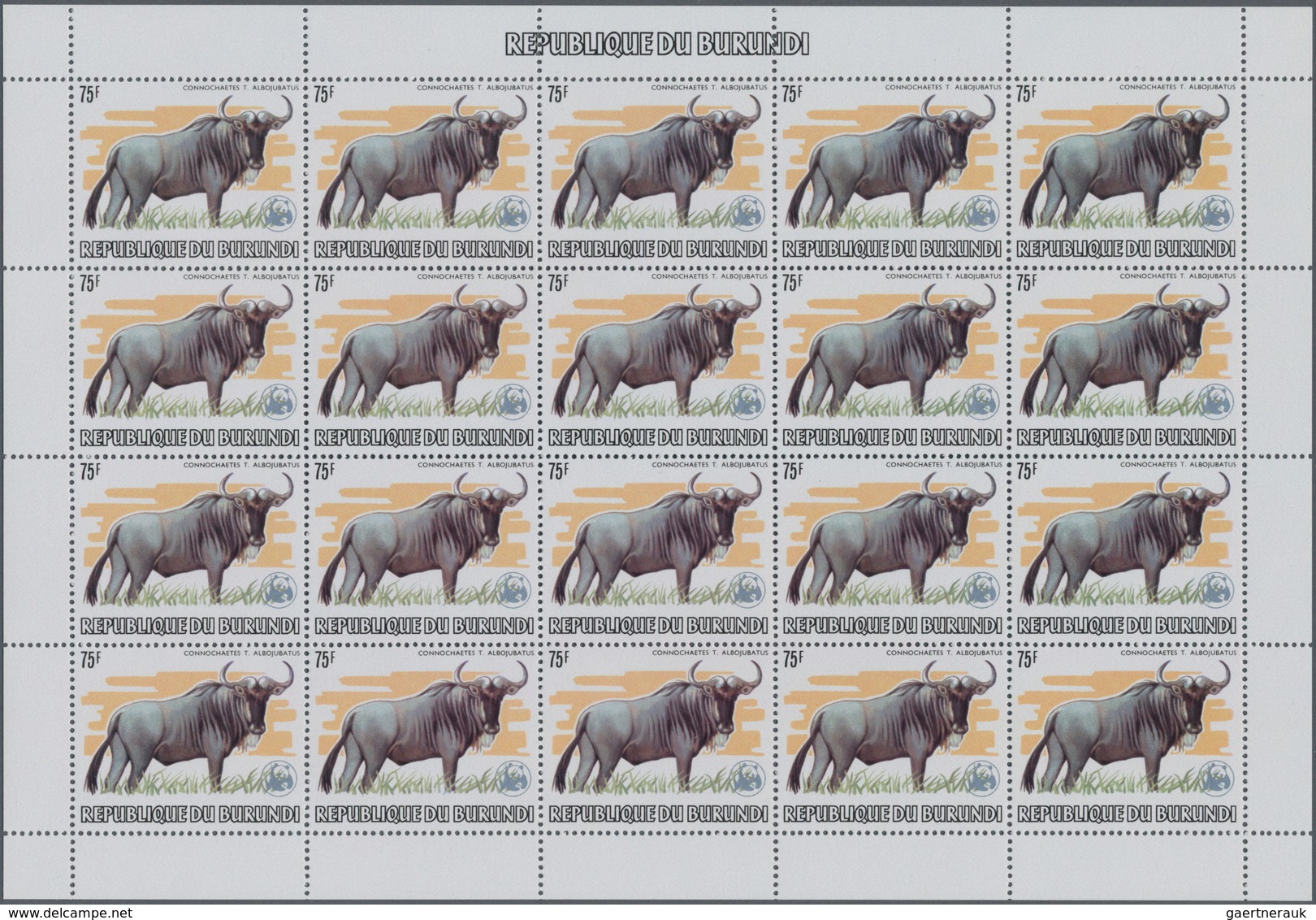 Thematik: Tiere, Fauna / animals, fauna: 1982, Burundi. African Wildlife complete set of 13 from 2fr