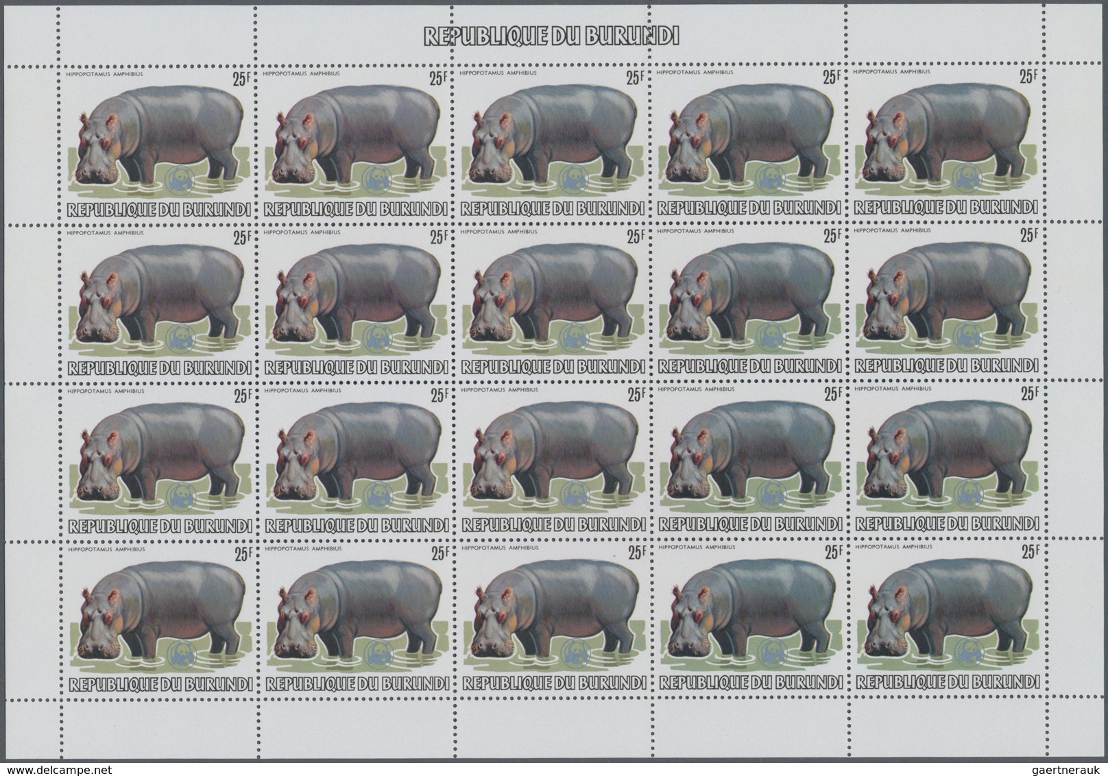 Thematik: Tiere, Fauna / animals, fauna: 1982, Burundi. African Wildlife complete set of 13 from 2fr