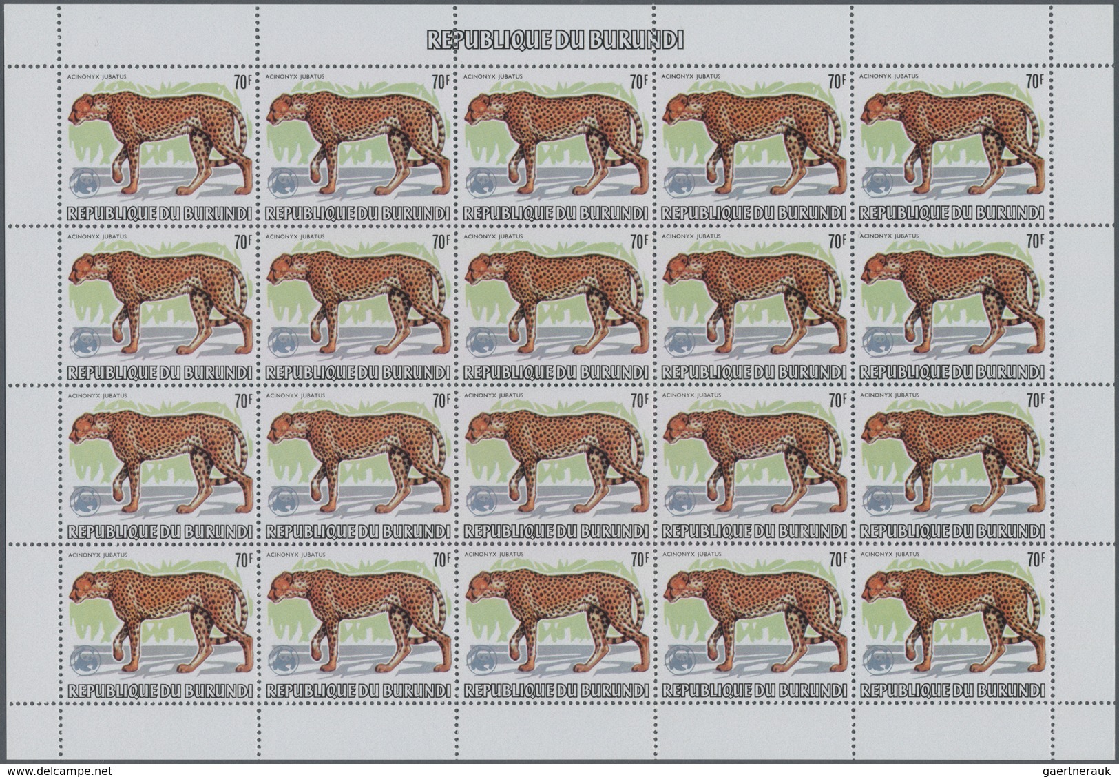 Thematik: Tiere, Fauna / animals, fauna: 1982, Burundi. African Wildlife complete set of 13 from 2fr