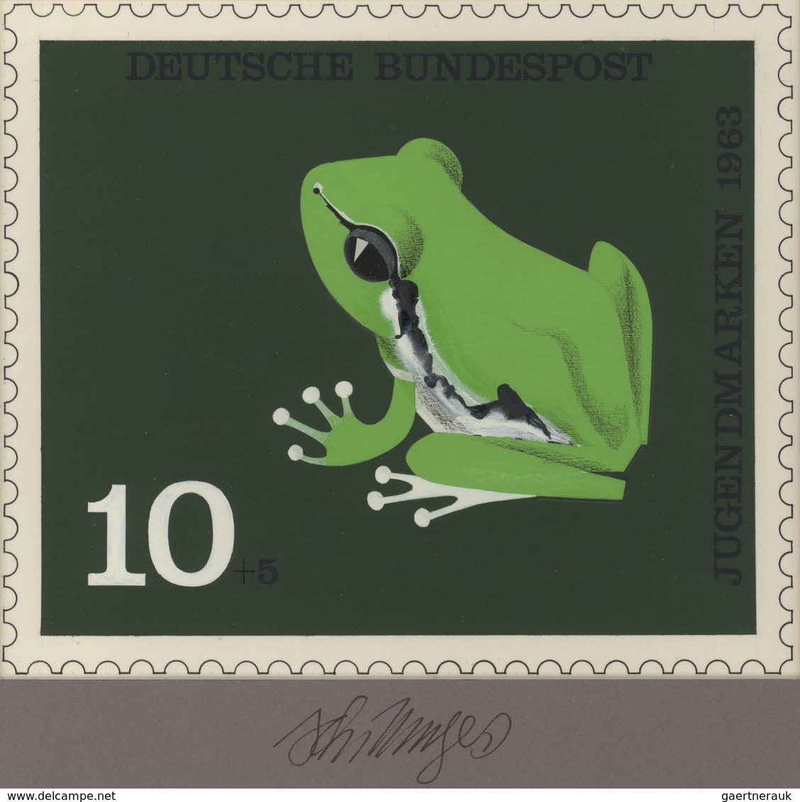 Thematik: Tiere-Amphibien / Animals-amphibian: 1963, Bund, Nicht Angenommener Künstlerentwurf (21x17 - Other & Unclassified