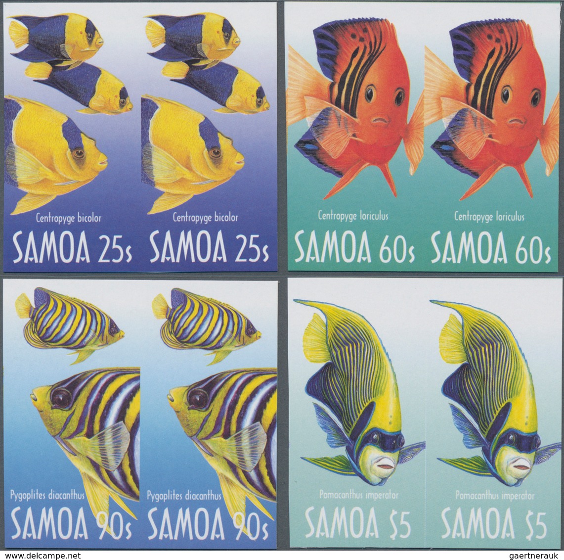 Thematik: Tiere-Fische / Animals-fishes: 2003, SAMOA: Fishes Complete Set Of Four In Horizontal IMPE - Fische