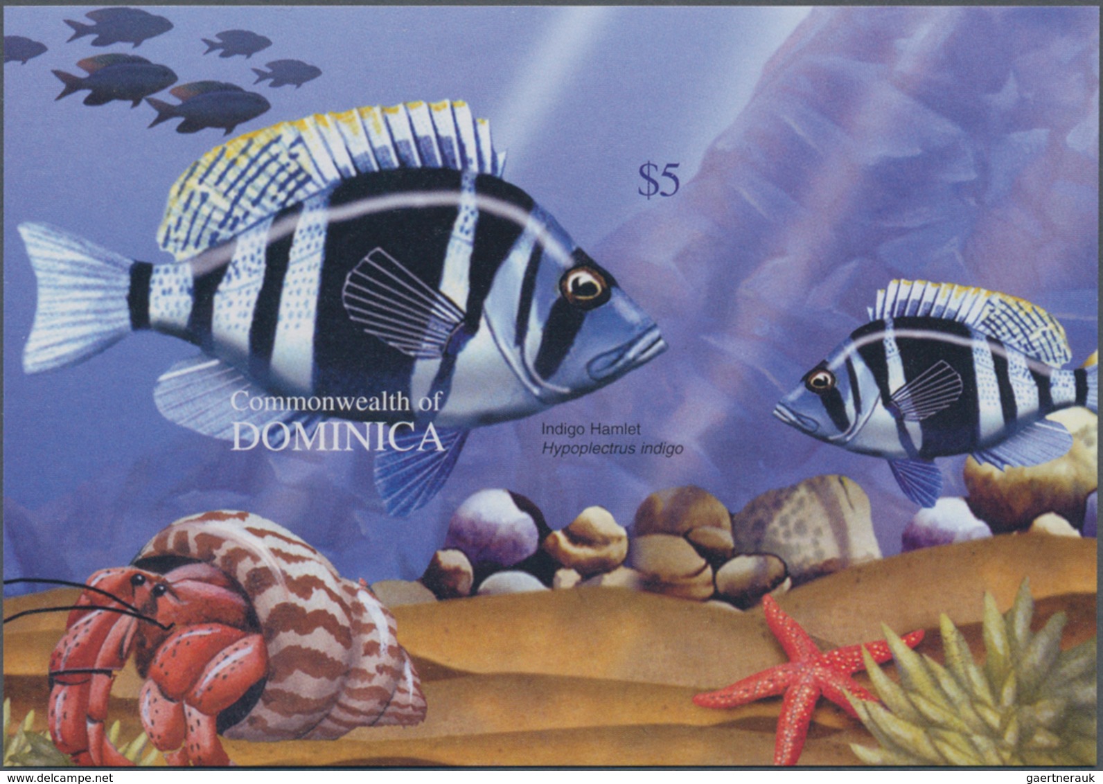 Thematik: Tiere-Fische / Animals-fishes: 2004, Dominica. Imperforate Souvenir Sheet (1 Value) Showin - Vissen