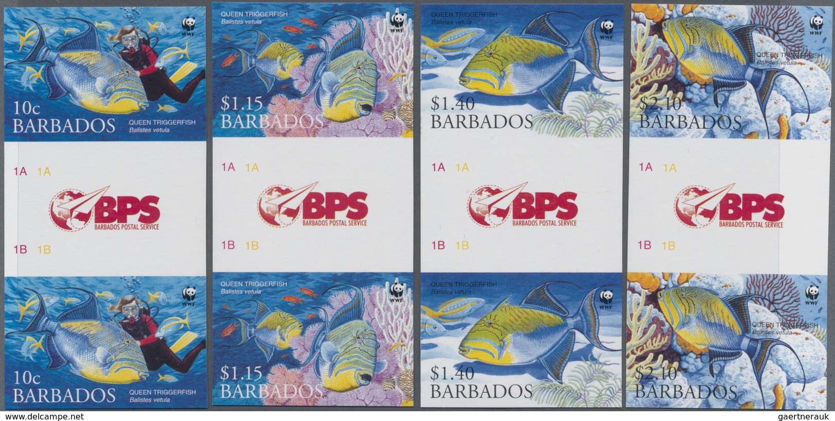 Thematik: Tiere-Fische / Animals-fishes: 2006, BARBADOS: WWF 'Queen Triggerfish (Balistes Vetula)' C - Fische
