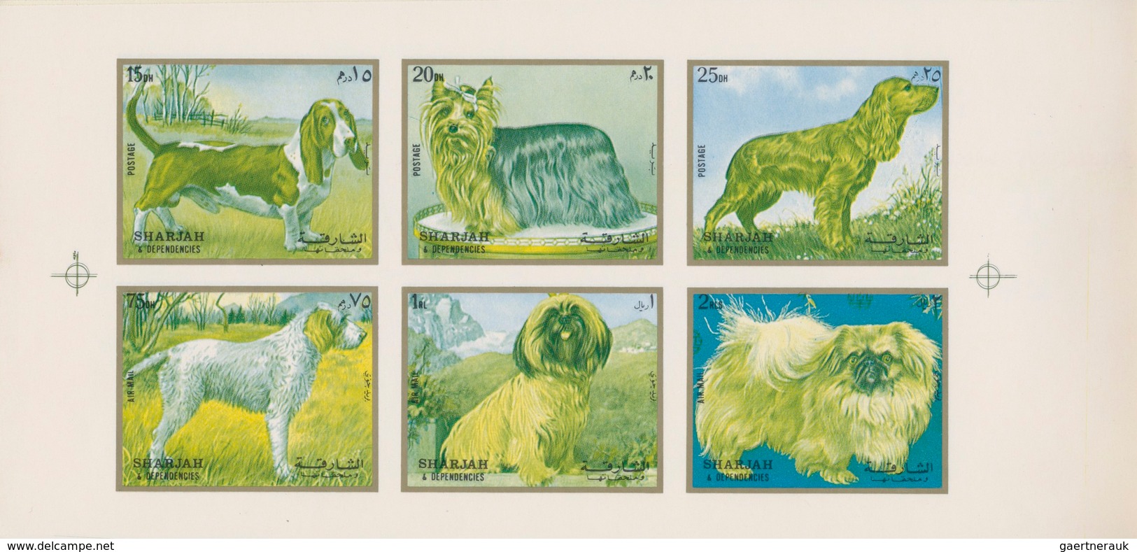 Thematik: Tiere-Hunde / Animals-dogs: 1972, Sharjah, Horses 15dh. To 2r., Booklet With Four Imperf. - Dogs