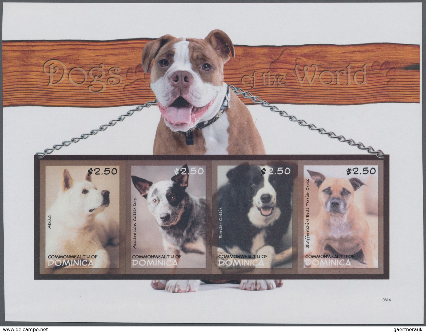 Thematik: Tiere-Hunde / Animals-dogs: 2008, DOMINICA: Dogs Set Of Four In An IMPERFORATE Sheetlet Wi - Hunde