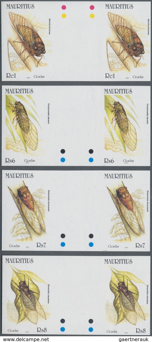 Thematik: Tiere-Insekten / Animals-insects: 2002, MAURITIUS: Cicadas Complete Set Of Four In Horizon - Sonstige & Ohne Zuordnung