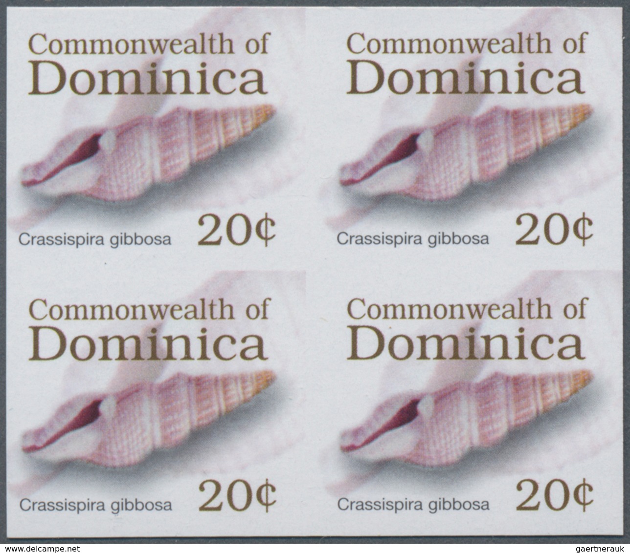 Thematik: Tiere-Meerestiere / Animals-sea Animals: 2006, Dominica. Imperforate Block Of 4 For The 20 - Marine Life