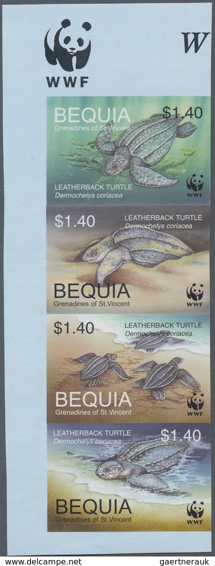Thematik: Tiere-Schildkröten / Animals-turtles: 2001, ST. VINCENT-BEQUIA: WWF Leatherback Turtle (De - Schildkröten