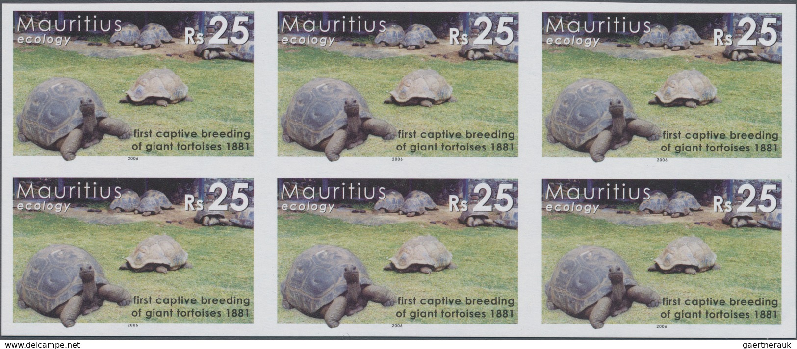 Thematik: Tiere-Schildkröten / Animals-turtles: 2006, MAURITIUS: Environment Day (Ecology) 25r. 'Fir - Turtles