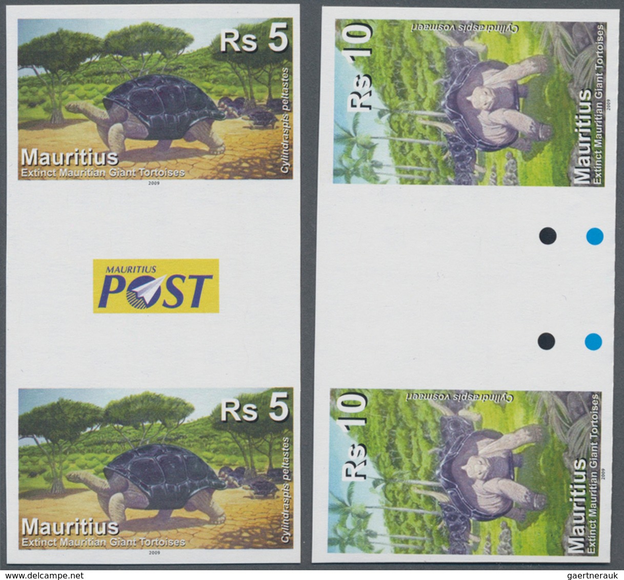 Thematik: Tiere-Schildkröten / Animals-turtles: 2009, MAURITIUS: Extinct Turtles Complete Set Of Fou - Schildkröten