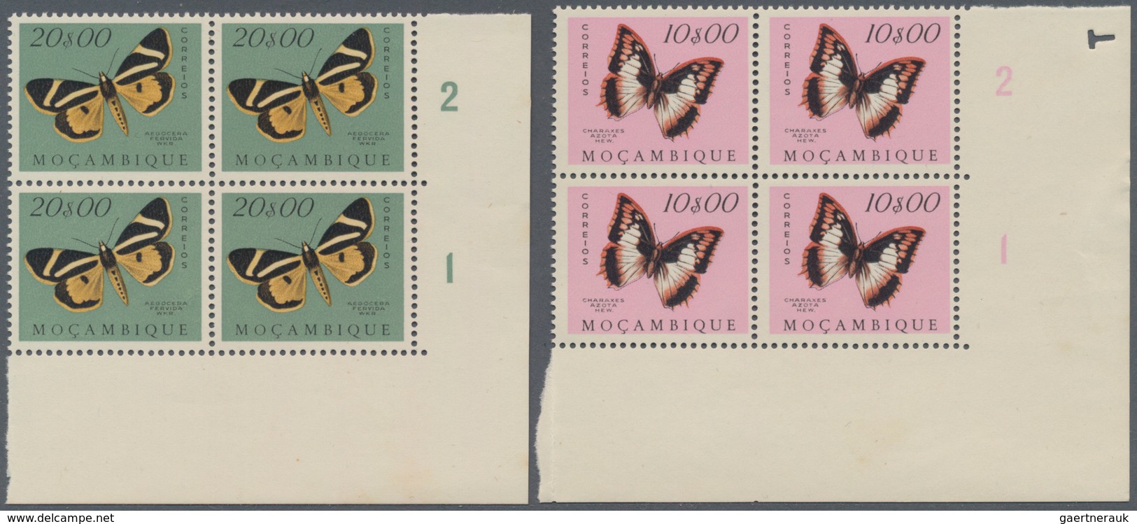Thematik: Tiere-Schmetterlinge / Animals-butterflies: 1953, Butterflies, 20 Values In Corner Blocks - Schmetterlinge