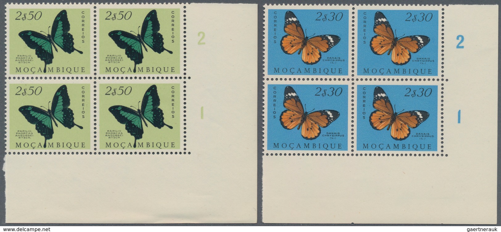 Thematik: Tiere-Schmetterlinge / Animals-butterflies: 1953, Butterflies, 20 Values In Corner Blocks - Schmetterlinge