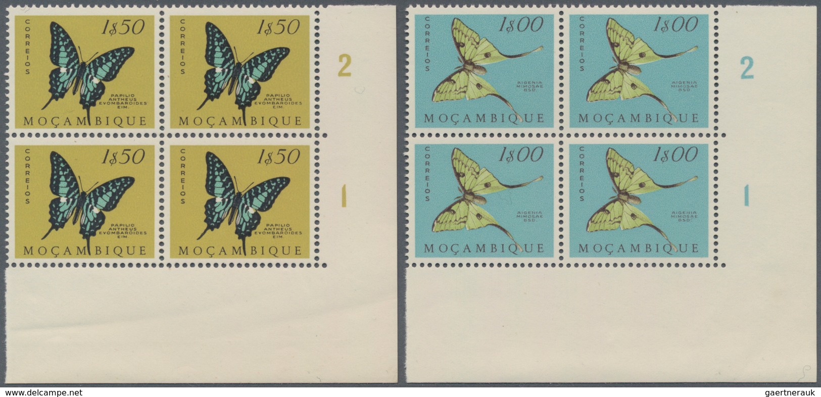 Thematik: Tiere-Schmetterlinge / animals-butterflies: 1953, butterflies, 20 values in corner blocks