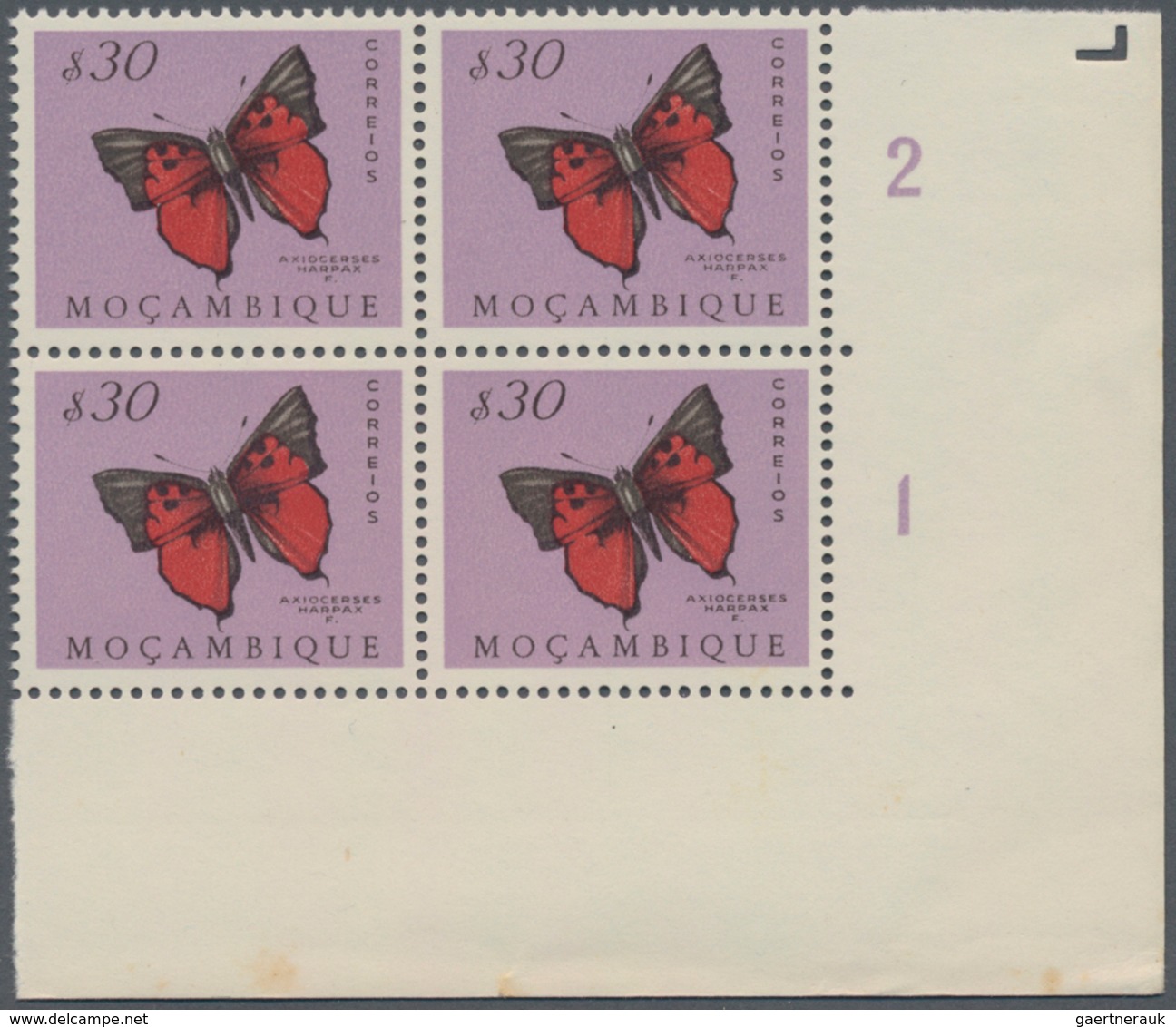 Thematik: Tiere-Schmetterlinge / animals-butterflies: 1953, butterflies, 20 values in corner blocks