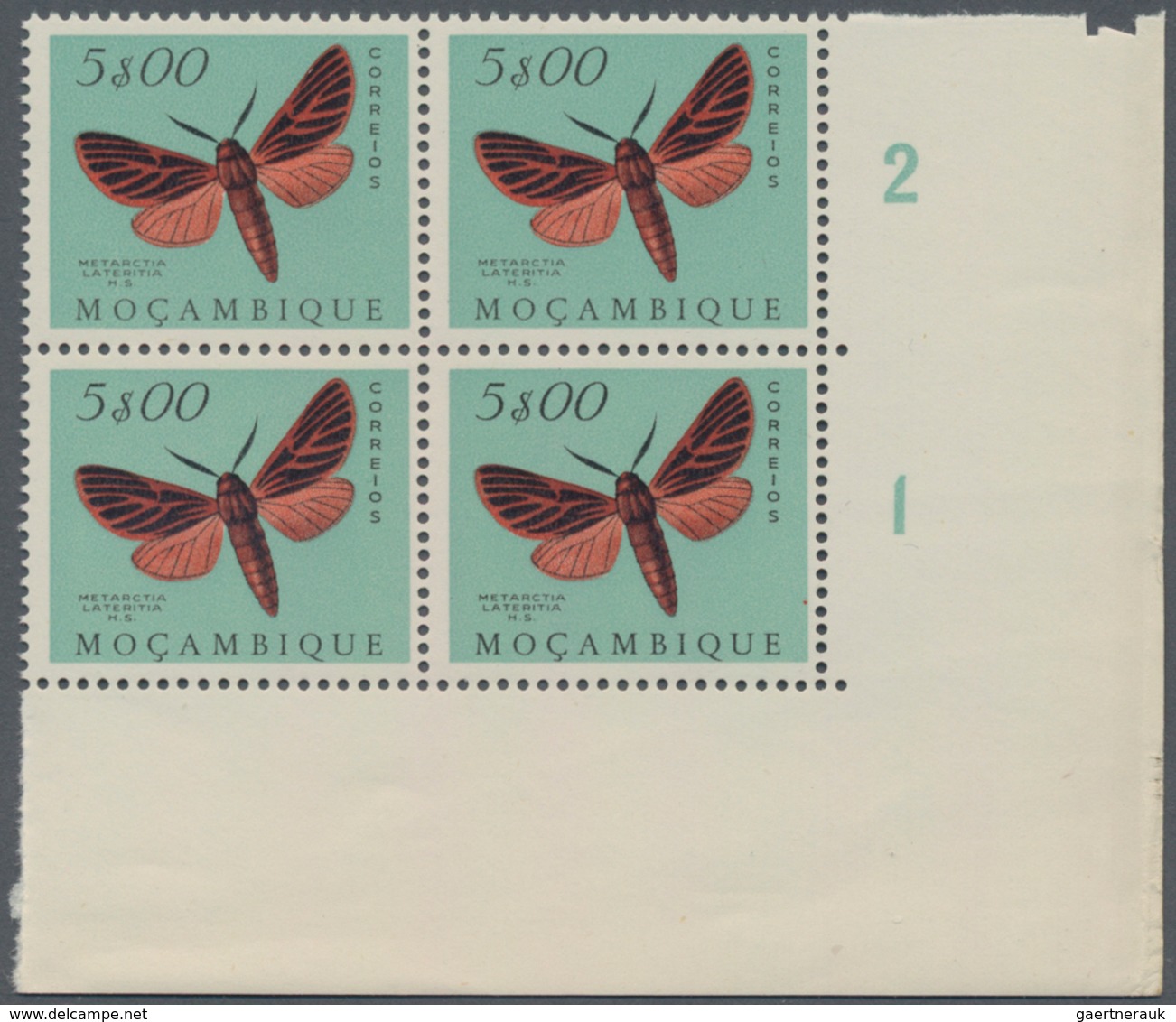 Thematik: Tiere-Schmetterlinge / animals-butterflies: 1953, butterflies, 20 values in corner blocks