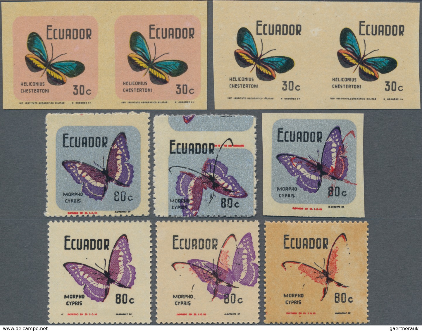 Thematik: Tiere-Schmetterlinge / Animals-butterflies: 1969, ECUADOR: Nice Group With Butterfly Stamp - Butterflies