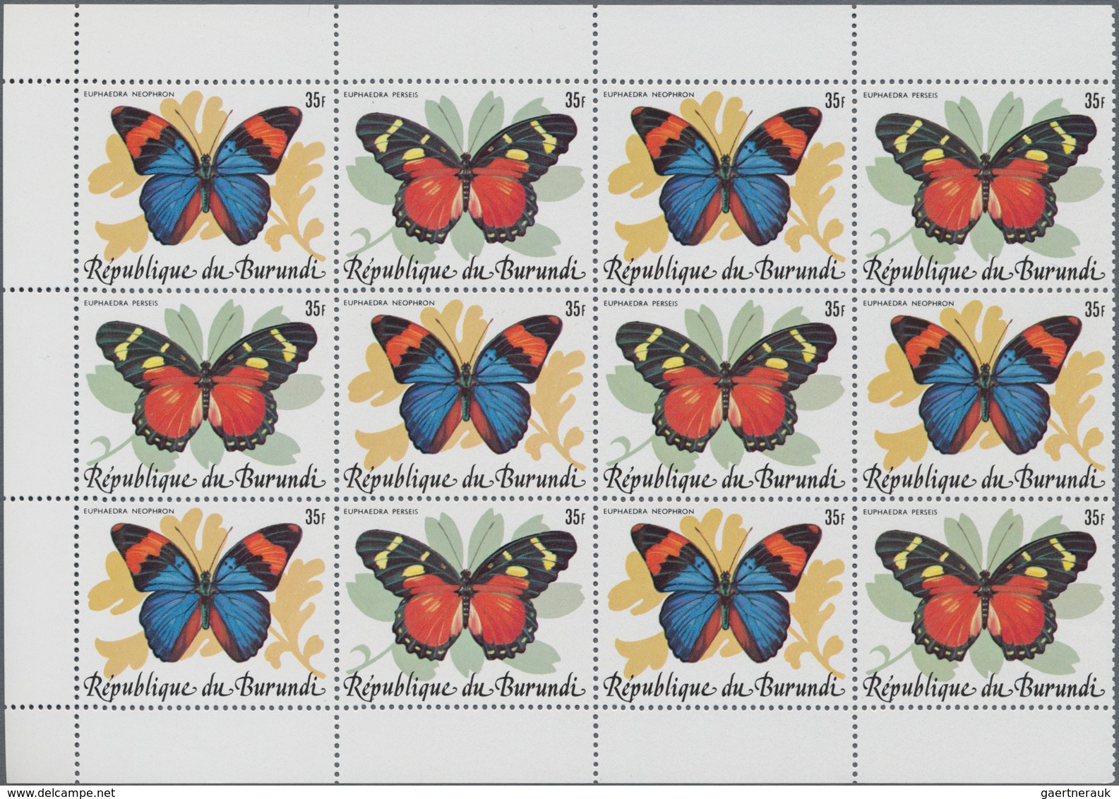 Thematik: Tiere-Schmetterlinge / Animals-butterflies: 1984, Butterflies Complete Set Of 10 In Se-ten - Butterflies