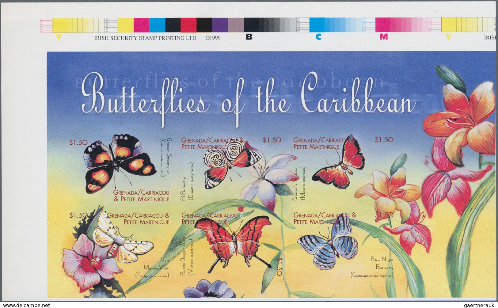 Thematik: Tiere-Schmetterlinge / Animals-butterflies: 2000, GRENADA-CARRIACOU: Butterflies Of The Ca - Butterflies