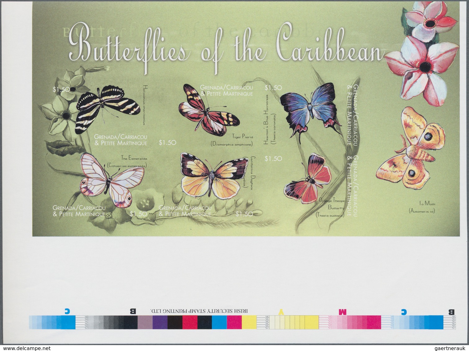 Thematik: Tiere-Schmetterlinge / animals-butterflies: 2000, GRENADA-CARRIACOU: Butterflies of the Ca