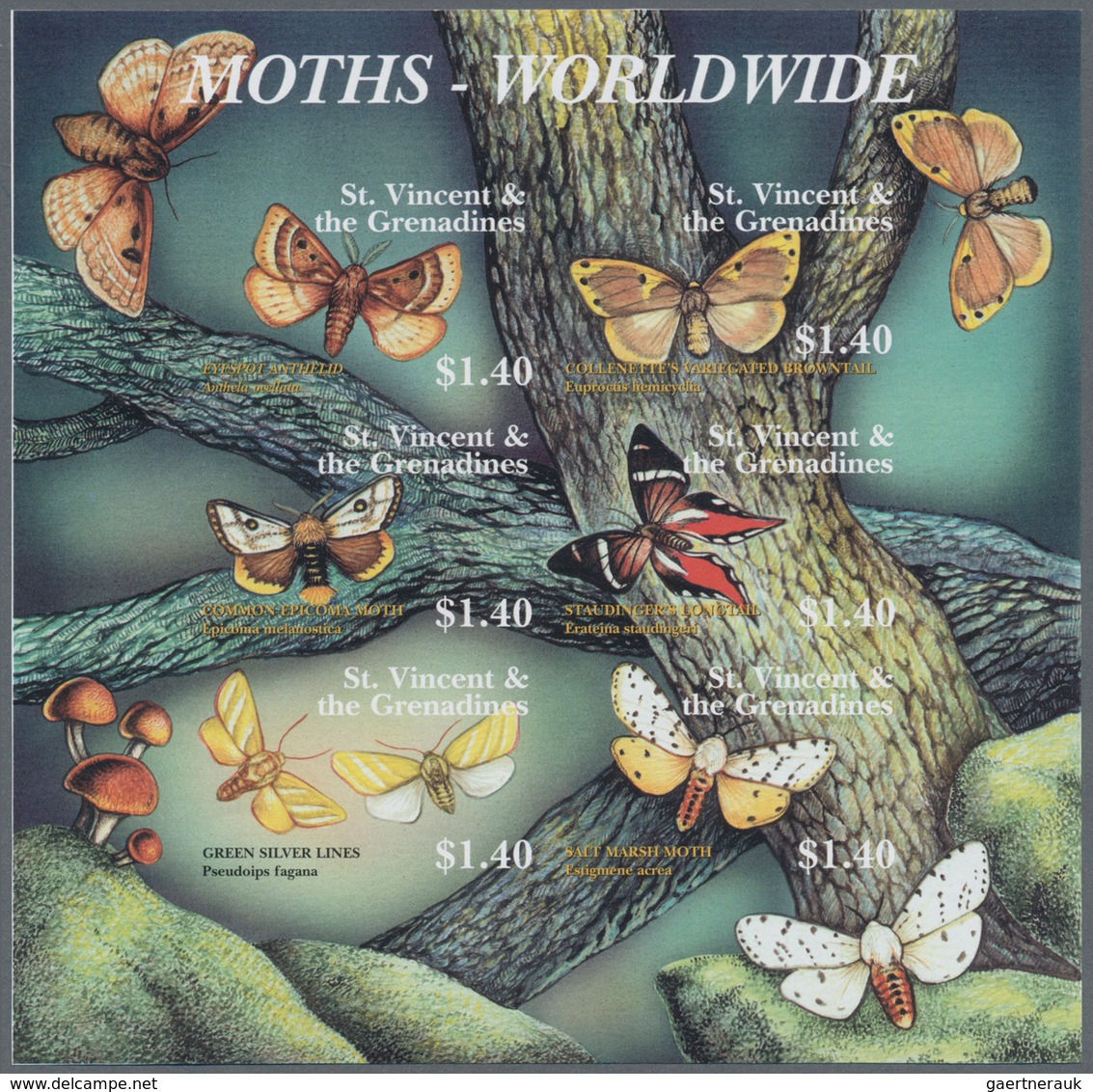 Thematik: Tiere-Schmetterlinge / Animals-butterflies: 2001, St. Vincent. Imperforate Miniature Sheet - Farfalle