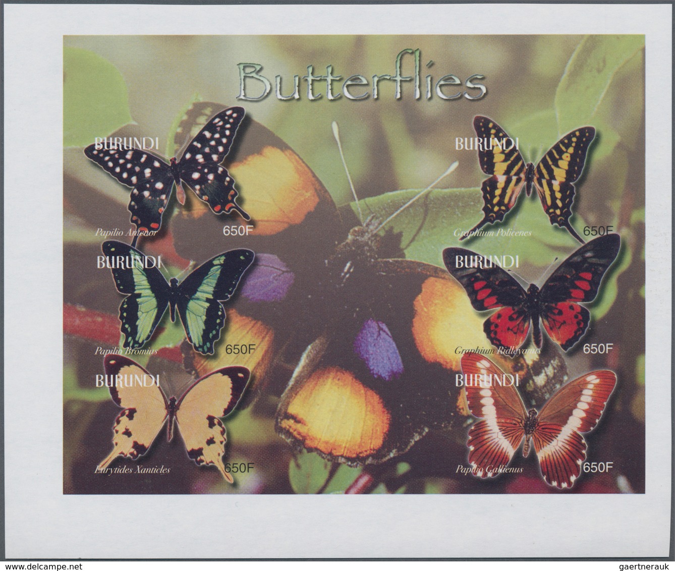 Thematik: Tiere-Schmetterlinge / Animals-butterflies: 2004, BURUNDI: Butterflies Complete Set Of Six - Butterflies