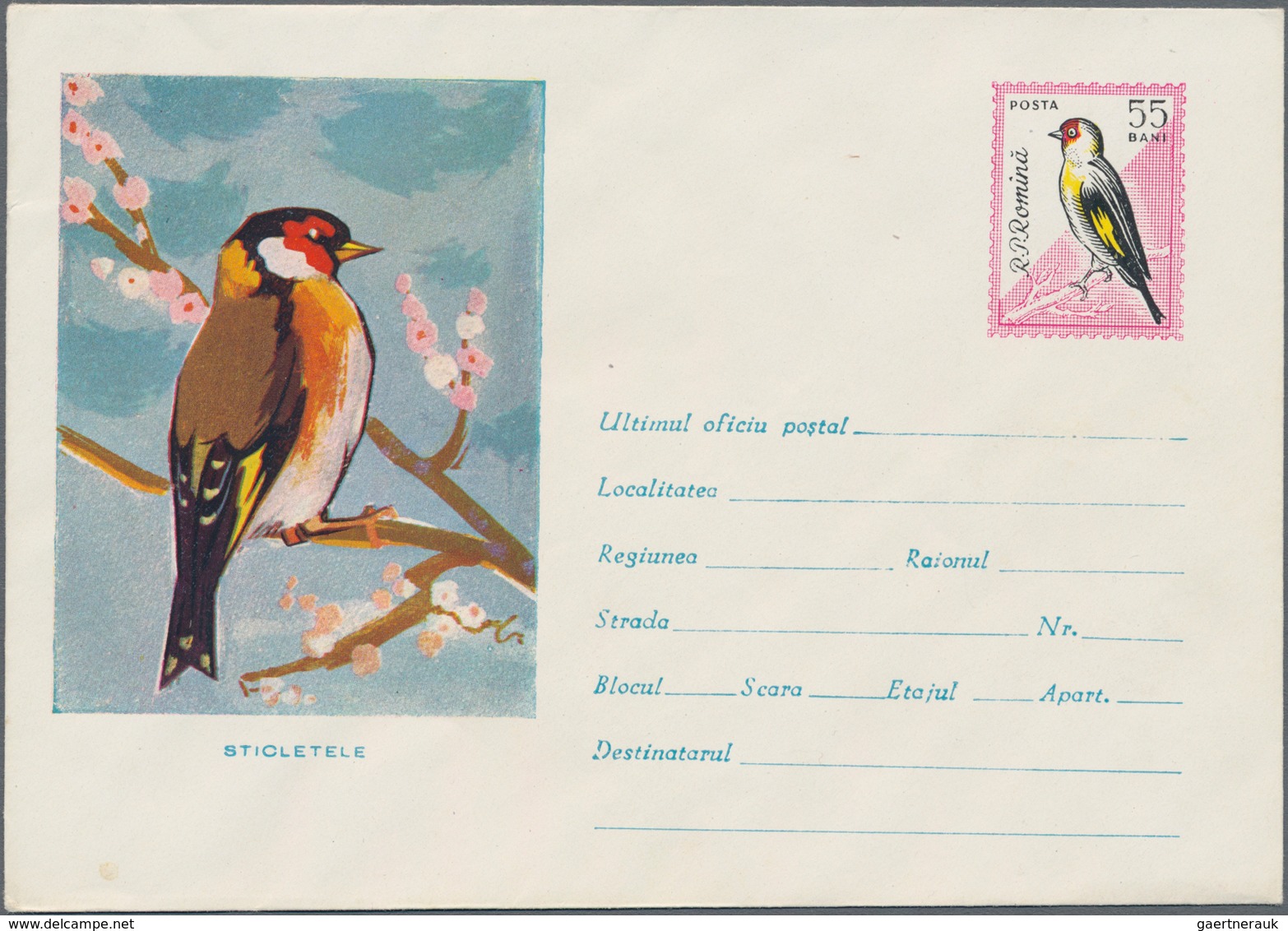 Thematik: Tiere-Vögel / animals-birds: 1961, Romania. Lot of 7 different entire picture covers. Four