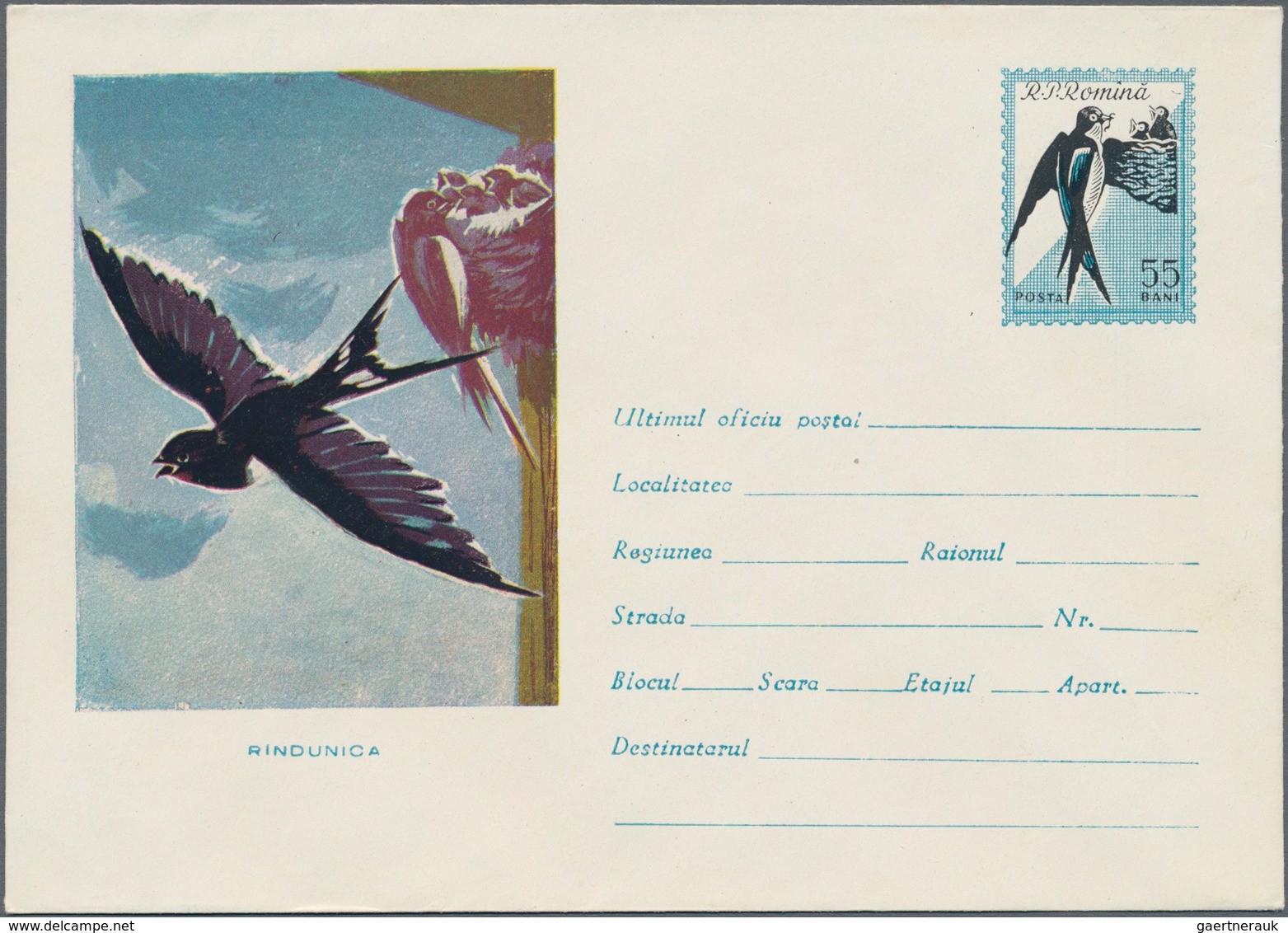 Thematik: Tiere-Vögel / animals-birds: 1961, Romania. Lot of 7 different entire picture covers. Four