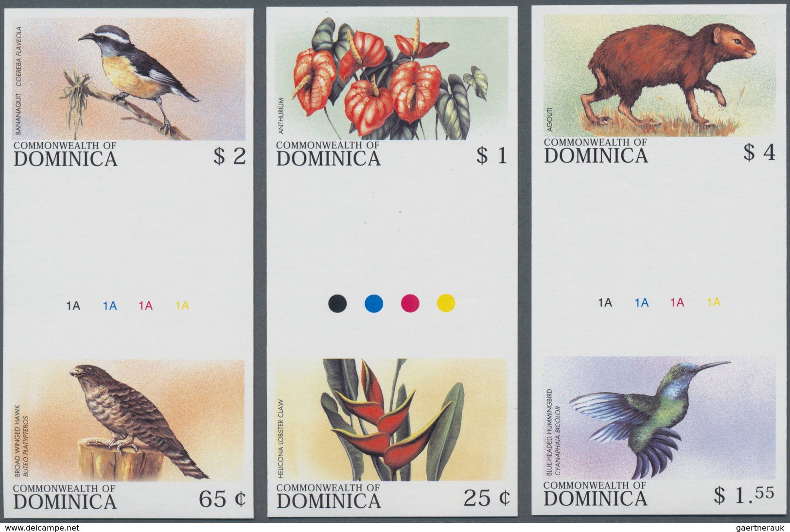 Thematik: Tiere-Vögel / Animals-birds: 1999, Dominica. Complete Set "Flora And Fauna" (six Values) I - Other & Unclassified