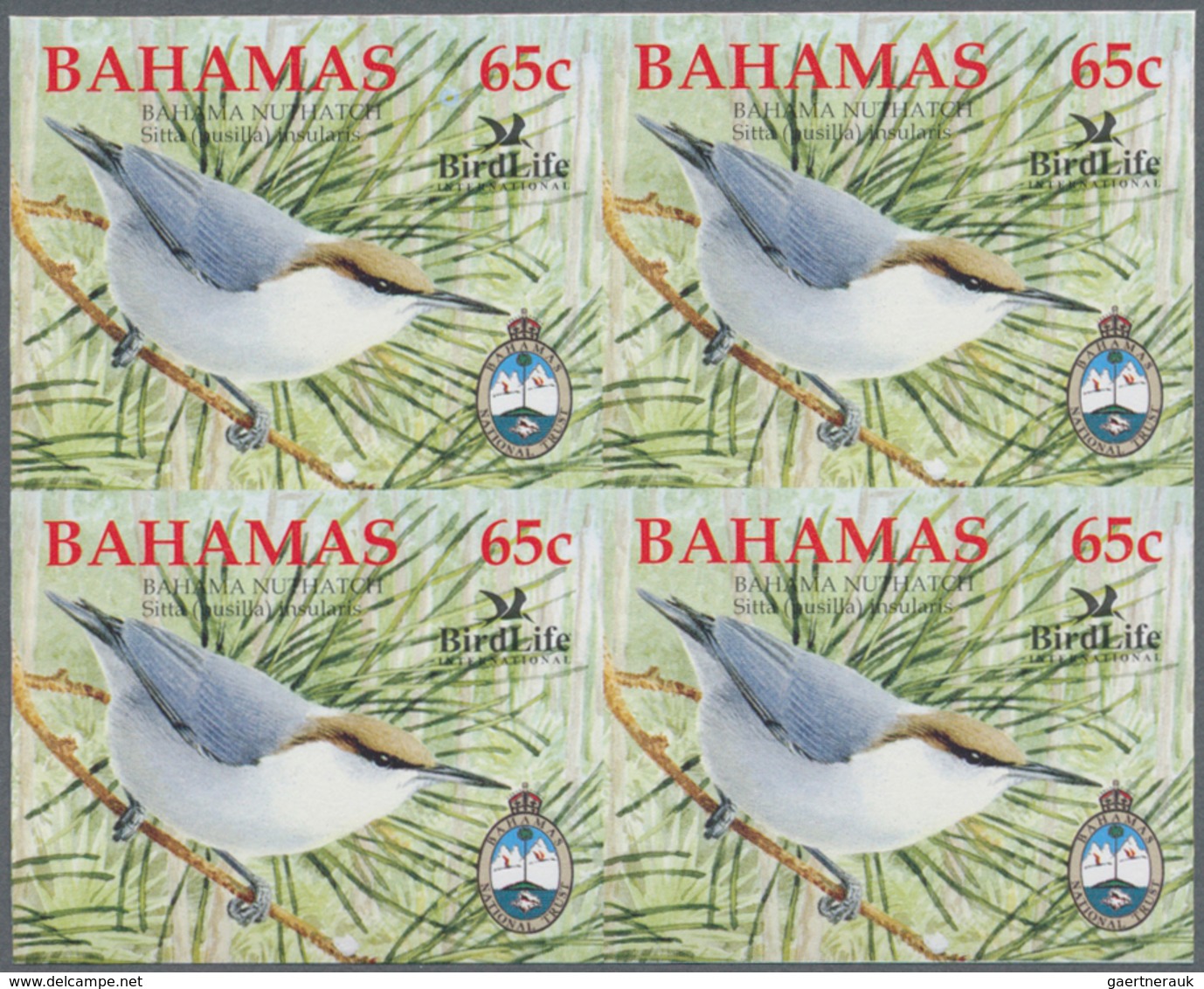 Thematik: Tiere-Vögel / Animals-birds: 2006, Bahamas. Imperforate Block Of 4 For The 65c Value Of Th - Sonstige & Ohne Zuordnung
