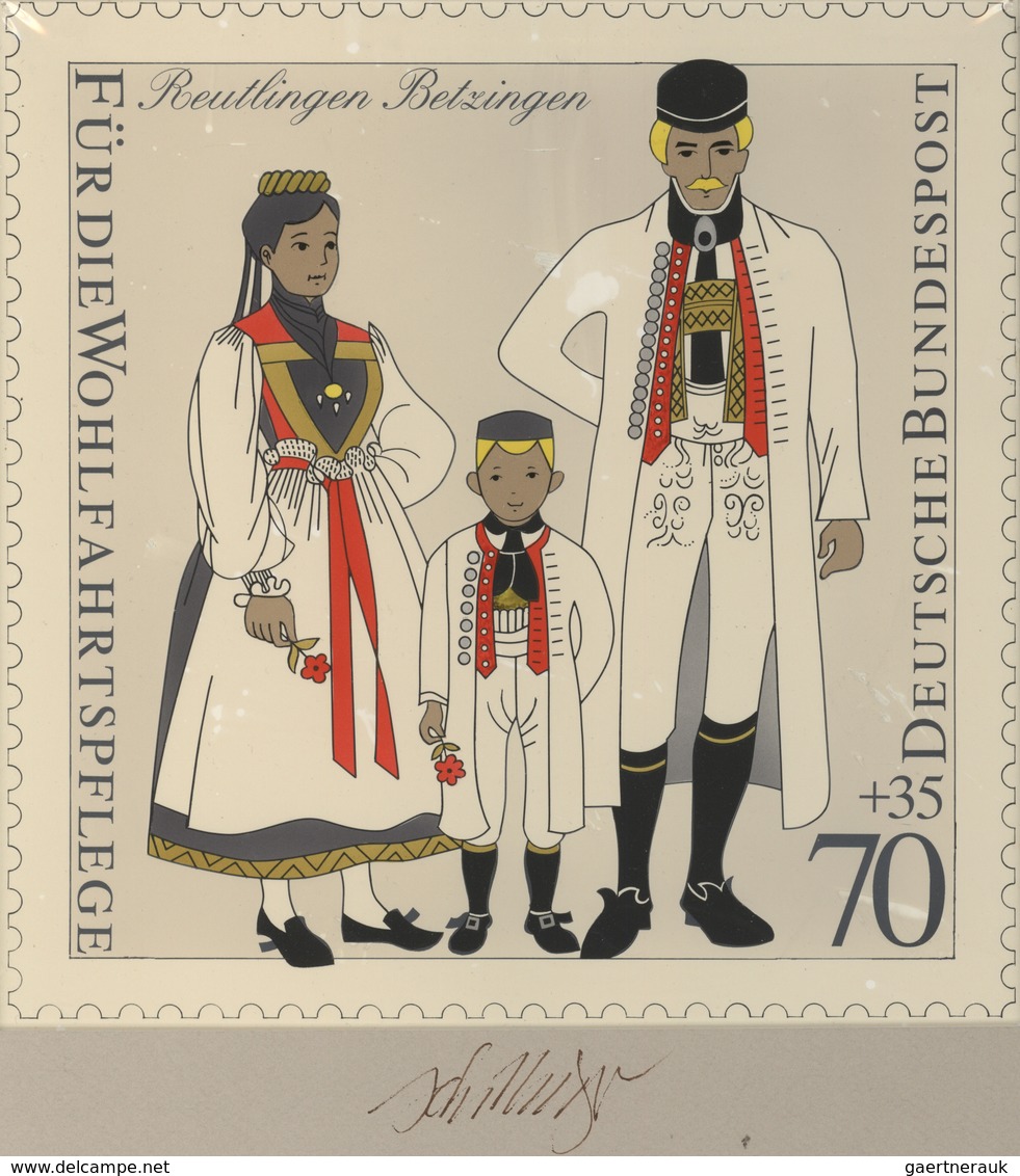 Thematik: Trachten / Costumes: 1993, Bund, Nicht Angenommener Künstlerentwurf (21,5x21,5) Von Prof. - Costumes