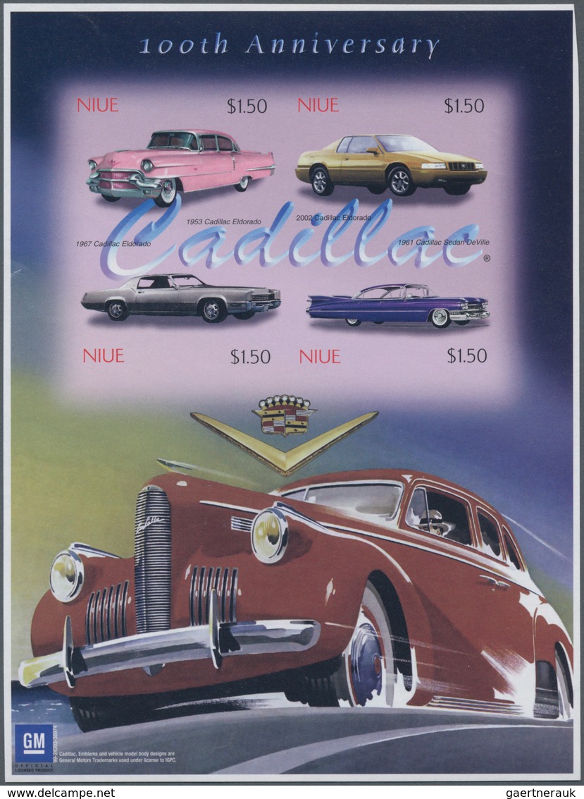 Thematik: Verkehr-Auto / Traffic-car: 2003, NIUE: 100th Anniversary Of Cadillac Complete Set Of Four - Cars