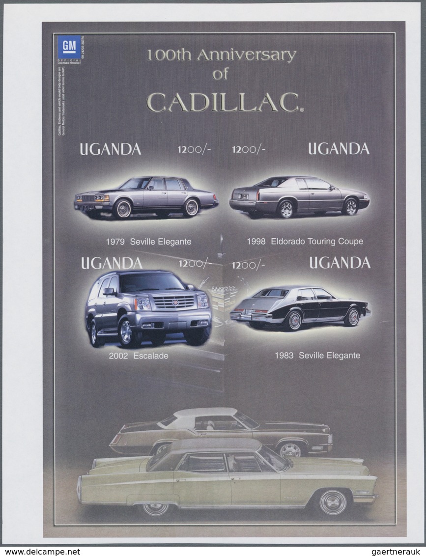 Thematik: Verkehr-Auto / Traffic-car: 2003, UGANDA: 100th Anniversary Of Cadillac Complete Set Of Fo - Cars