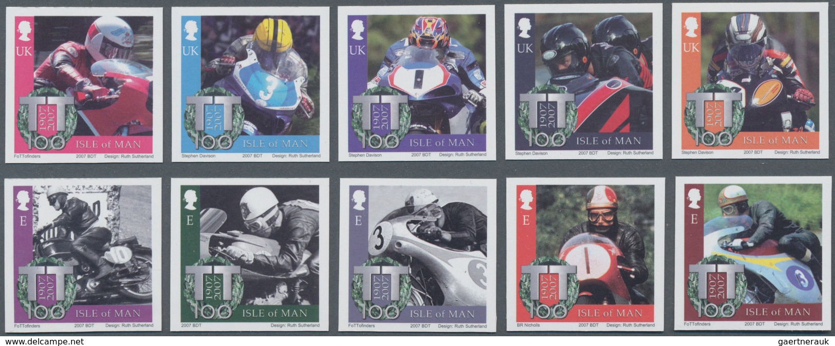 Thematik: Verkehr-Motorrad  / Traffic-motorcycle: 2007, Isle Of Man. Complete Set "100 Years Tourist - Motorbikes