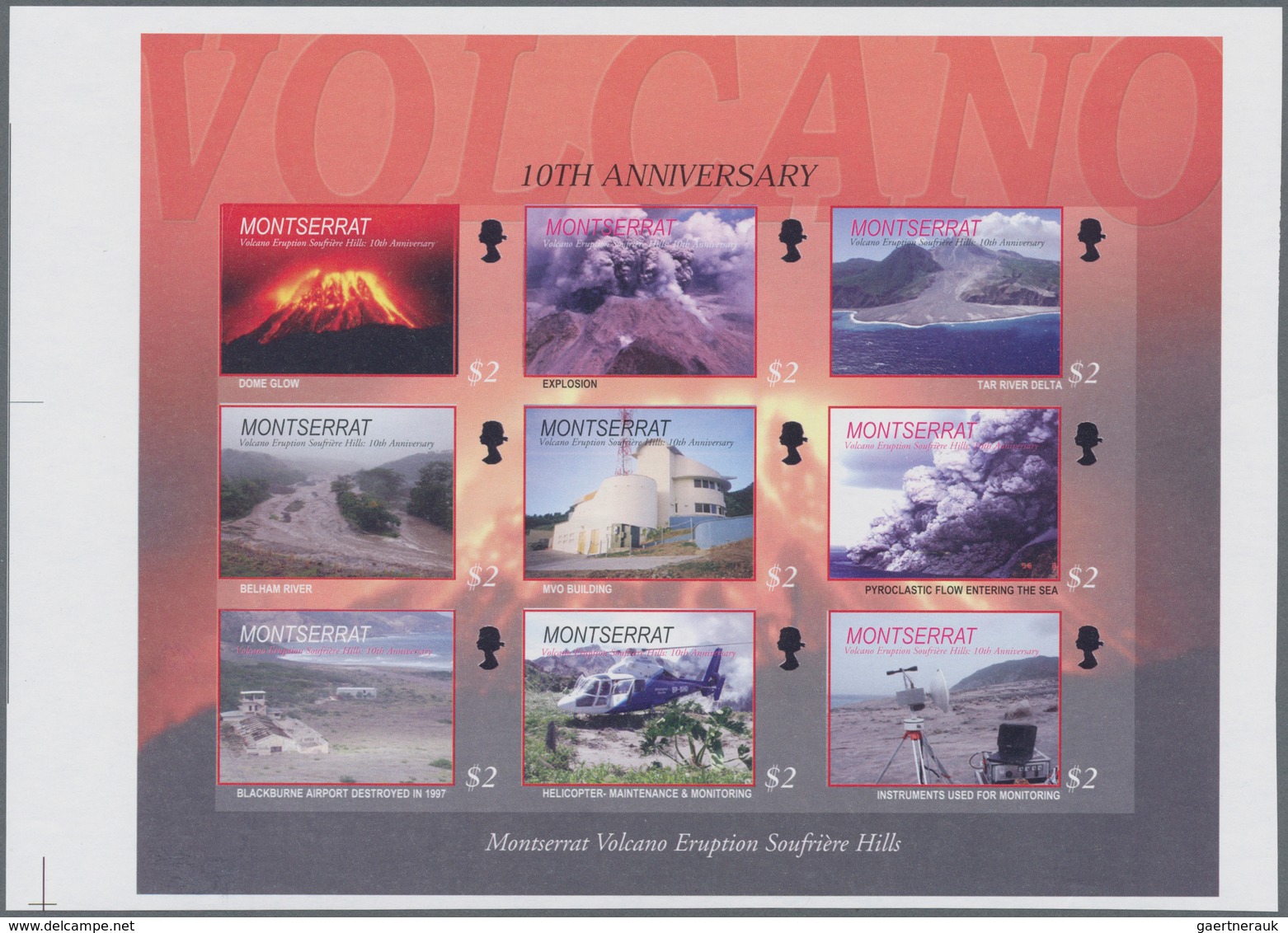 Thematik: Vulkane / Volcanoes: 2005, MONTSERRAT: 10th Anniversary Of Volcano Eruption Soufrière Hill - Volcanos
