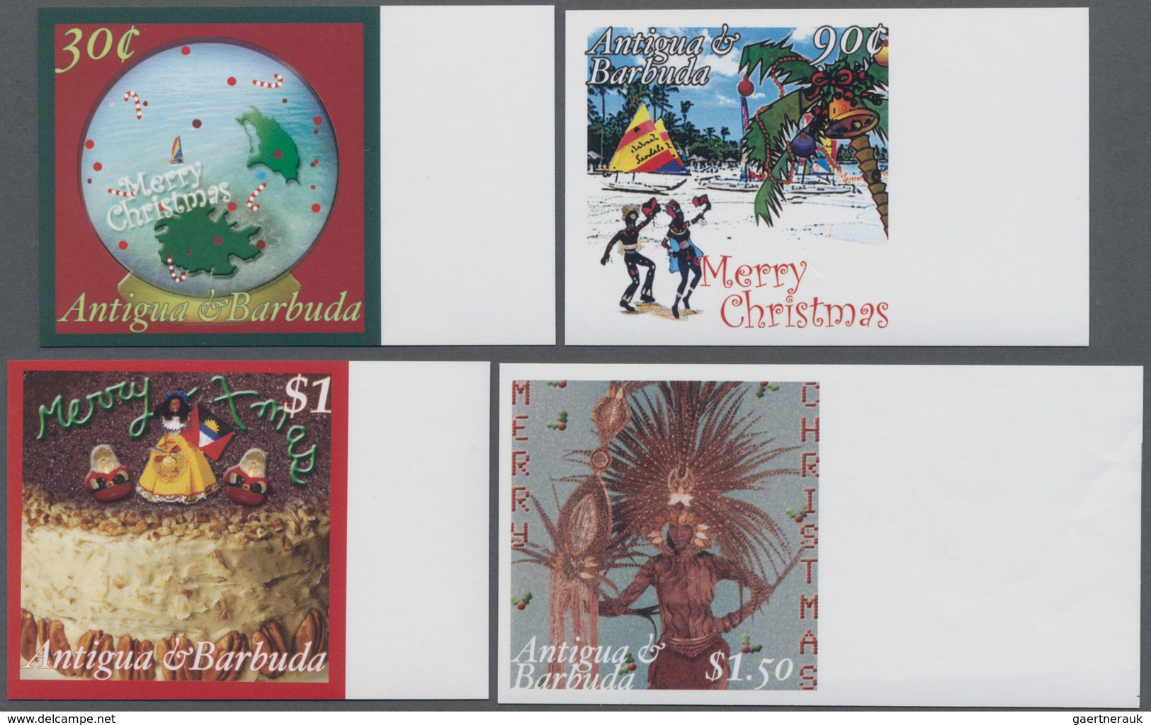 Thematik: Weihnachten / Christmas: 2007, ANTIGUA & BARBUDA: Christmas Complete IMPERFORATE Set Of Fo - Weihnachten