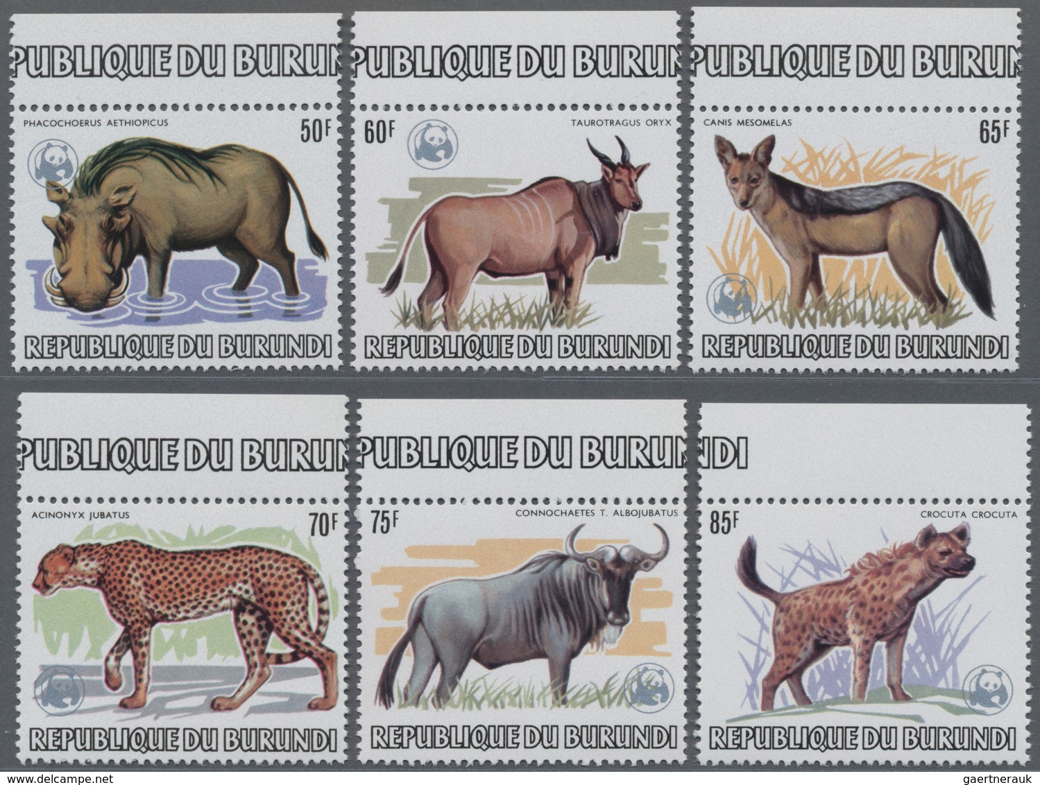 Thematik: WWF: 1983, BURUNDI: African Wildlife Complete Set Of 13 From 2fr. To 85fr. (Lion, Giraffe, - Other & Unclassified
