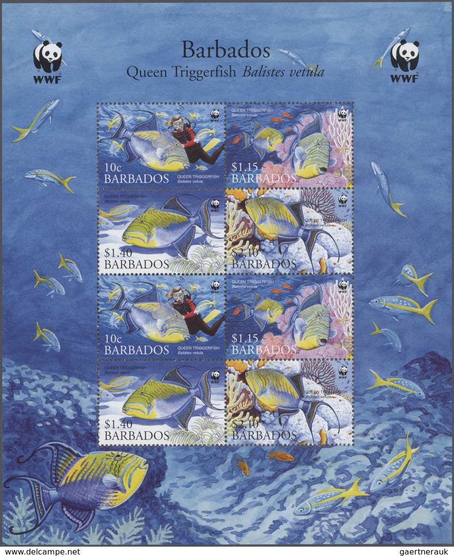 Thematik: WWF: 2006, BARBADOS: WWF 'Queen Triggerfish (Balistes Vetula)' In A Perforate And IMPERFOR - Sonstige & Ohne Zuordnung