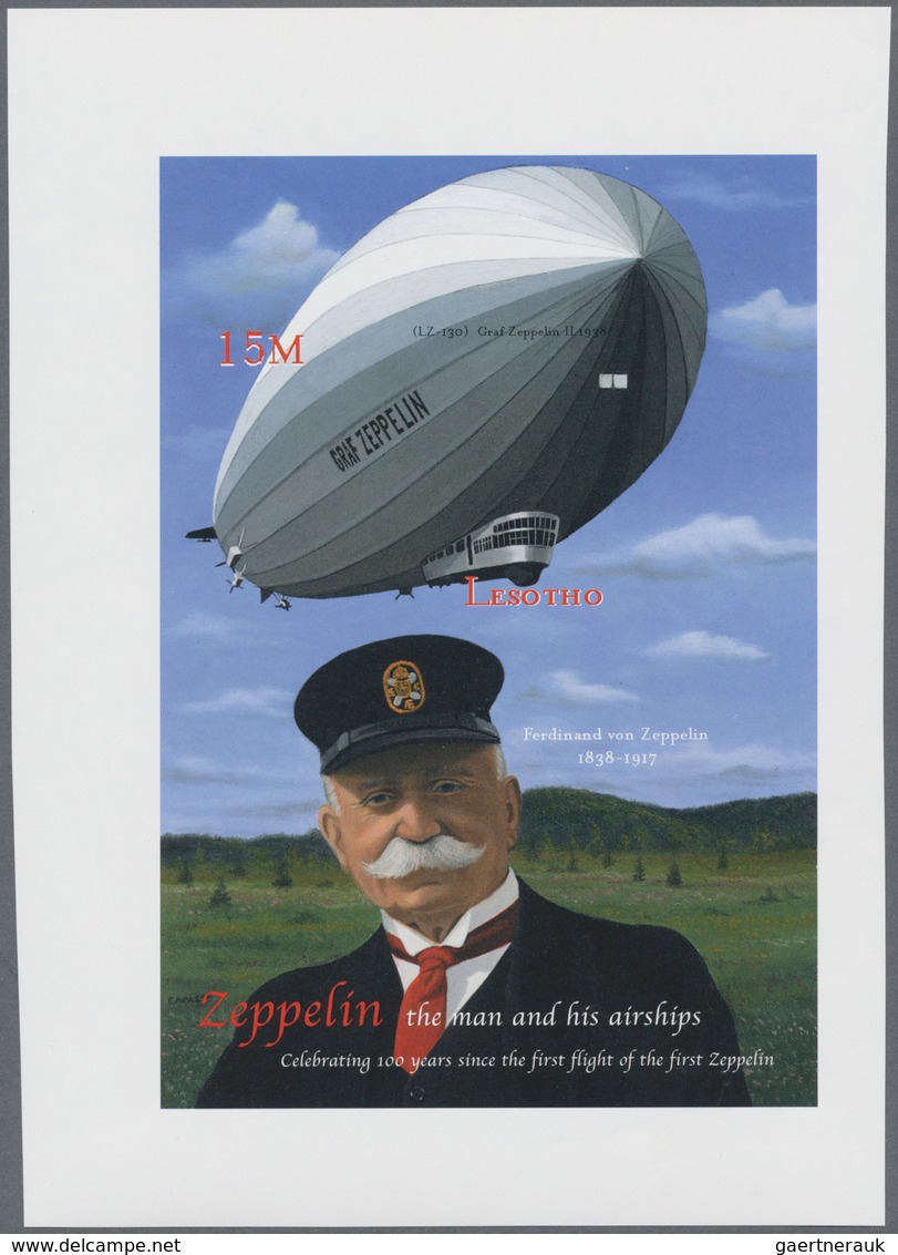 Thematik: Zeppelin / Zeppelin: 2000, LESOTHO: 100 Years Zeppelin Air Ships 15m. IMPERFORATE Miniatur - Zeppelins
