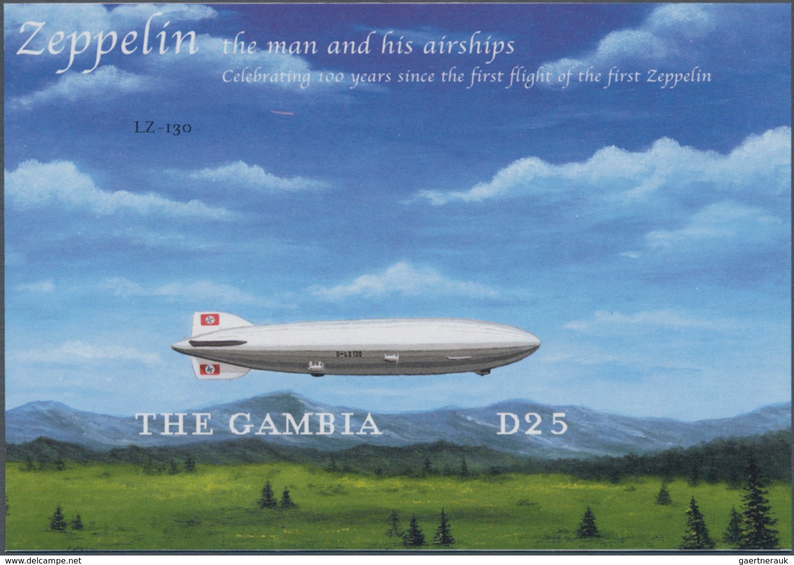 Thematik: Zeppelin / Zeppelin: 2000, The Gambia. IMPERFORATE Souvenir Sheet For The Issue "100 Years - Zeppelins