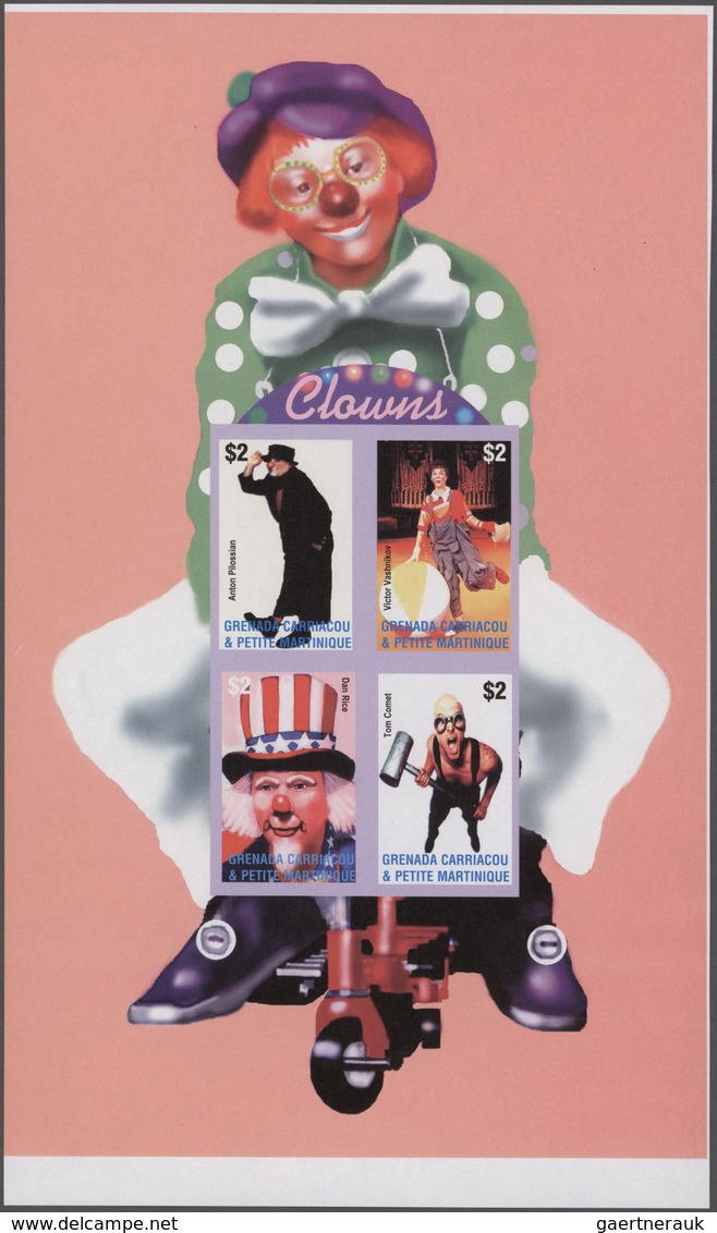 Thematik: Zirkus / Circus: 2003, GRENADA-CARRIACOU: Circus Complete Set Of Eight In Two IMPERFORATE - Zirkus