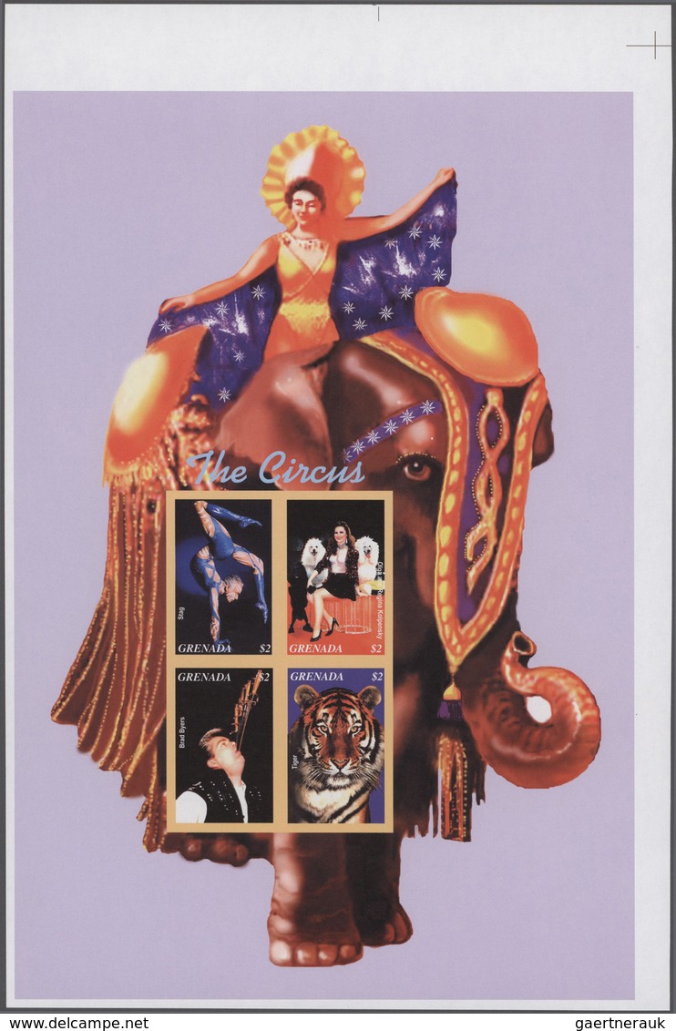 Thematik: Zirkus / Circus: 2003, GRENADA: Circus Complete Set Of Eight In Two IMPERFORATE Sheetlets - Zirkus