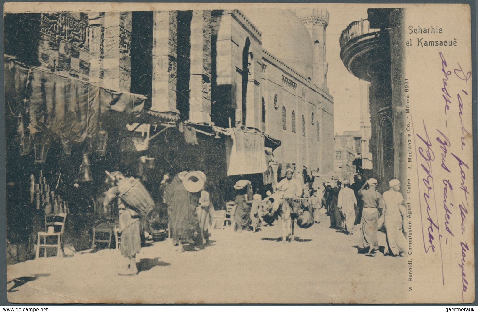 Ägypten: 1917. Picture Post Card Of 'Kamsaoue Market' Endorsed '3rd Group, 9th Art Afrique Mission, - 1866-1914 Khedivate Of Egypt