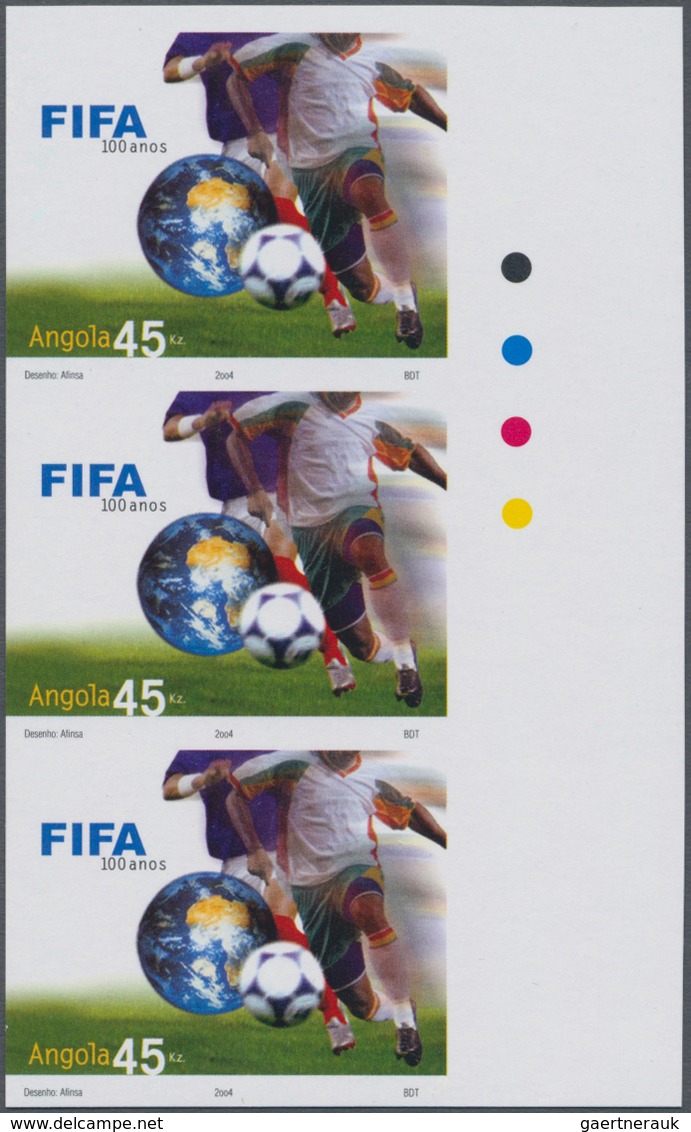 Angola: 2004, 100th Anniversary Of International Football Association (FIFA) In A Vertical IMPERFORA - Angola