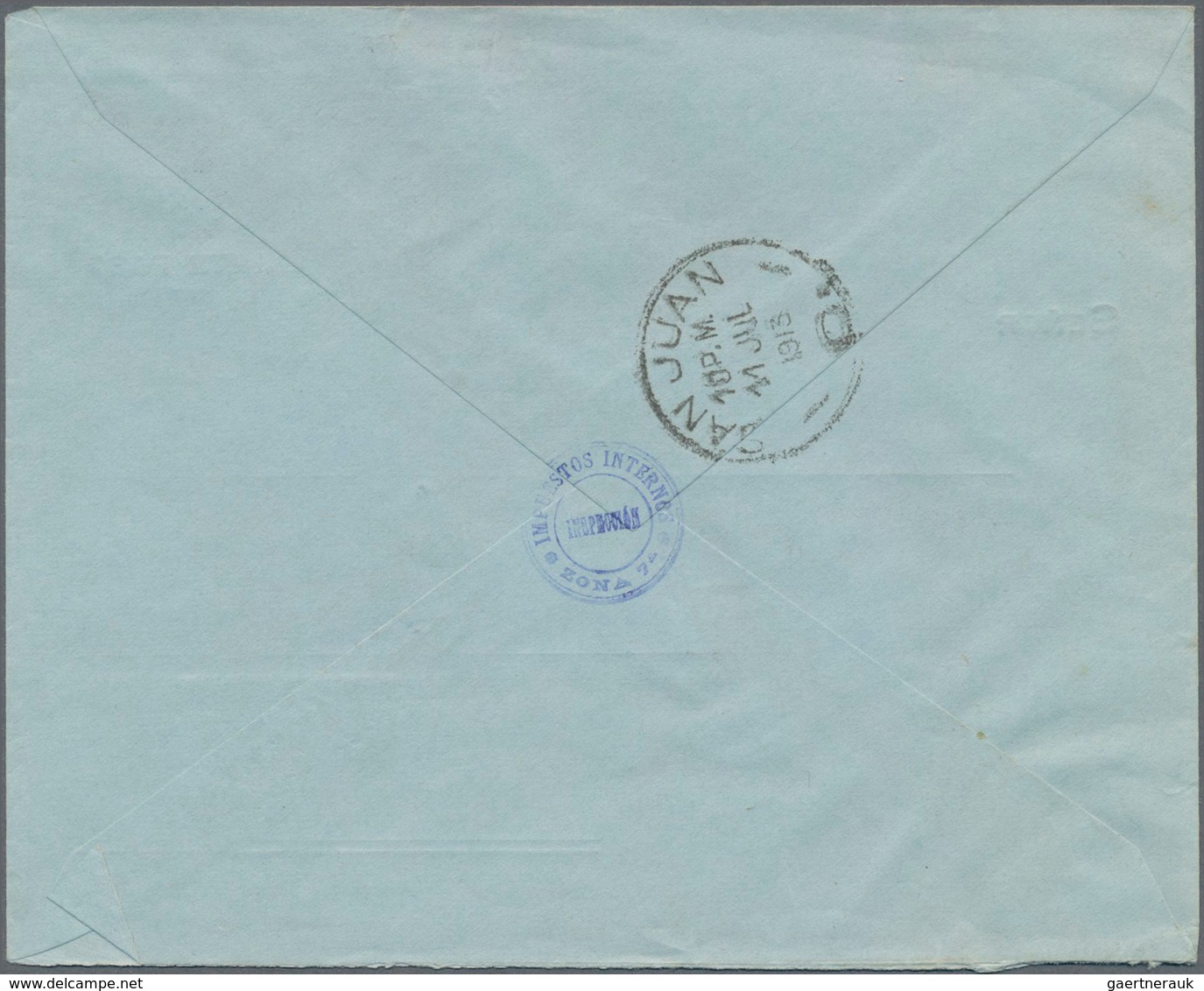 Argentinien: 1913 Commercially Used Postal Form Envelope With Black Postage Paid, Sent From Mendoza - Other & Unclassified