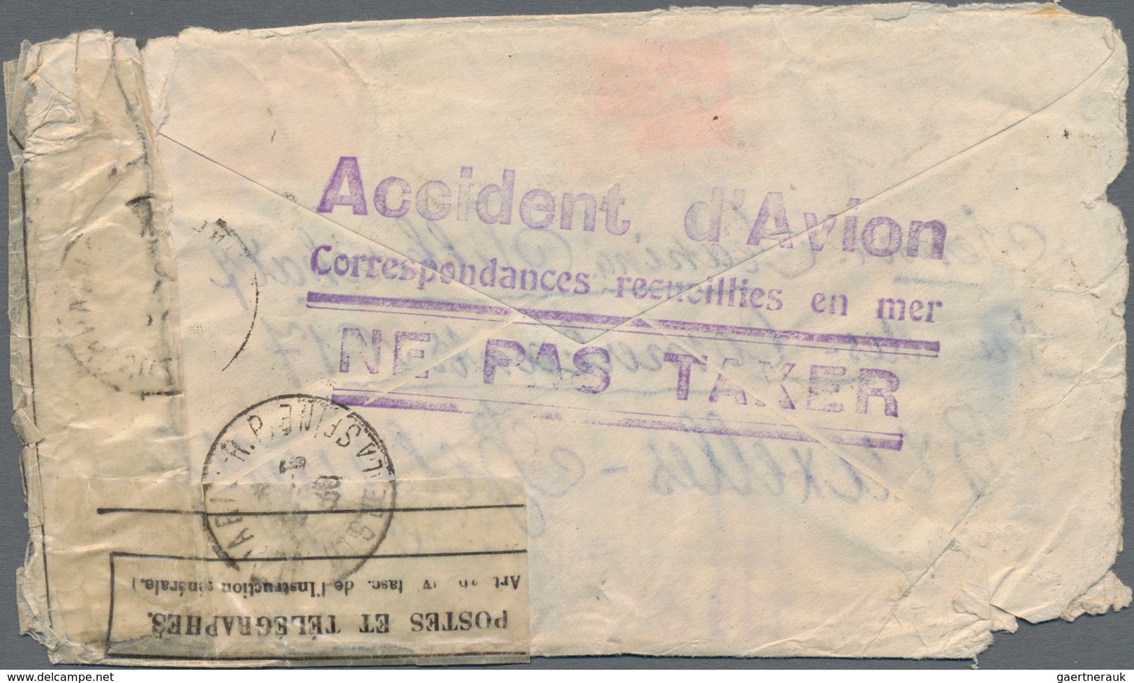 Argentinien: 1930 (10 Mai) Colourfull Franked Disaster-envelope With Water-damage And Postally Repai - Other & Unclassified