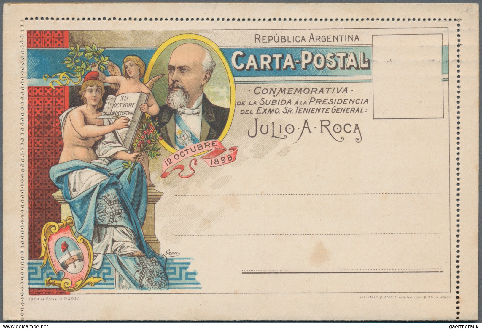 Argentinien - Ganzsachen: 1898, Two Letter Cards Without Stamps "Conmemorativa De La Subita A La Pre - Ganzsachen