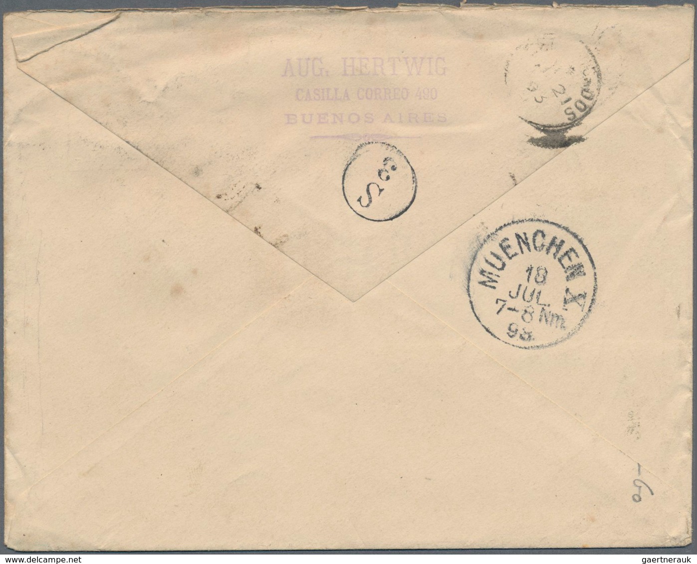 Argentinien - Ganzsachen: 1898 Commercially Used And High Uprated Postal Stationery Envelope 5 Centa - Ganzsachen
